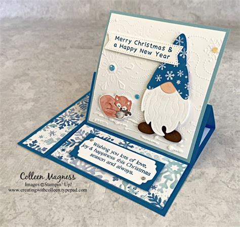 Kindest Gnomes Easel Card Fancy Fold Card Tutorials Christmas Cards