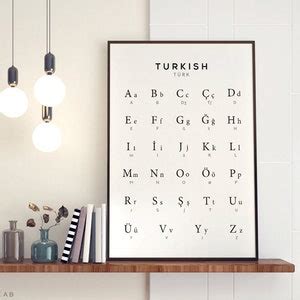 Turkish Alphabet Printable Art, Turkish Digital Print, Alphabet Chart ...