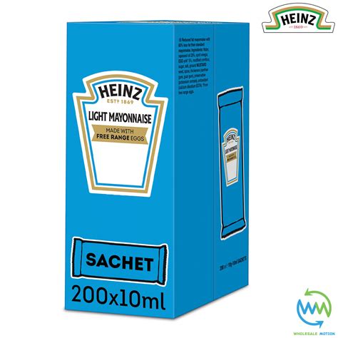 HEINZ LIGHT MAYONNAISE Sachets 9 5g 10ml Individual Single Portion