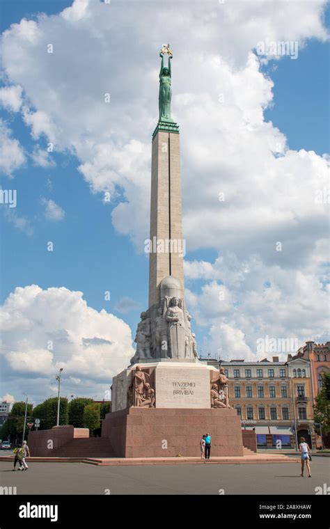 The Freedom Monument In Riga Latvia Honouring Soldiers Killed During The Latvian War Of