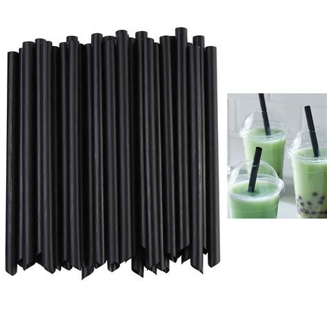 Ct Black Jumbo Straws Extra Wide Fat Boba Bubble Tea Drinking