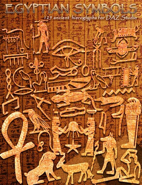 Egyptian Symbols - Ancient Hieroglyphs | Daz 3D