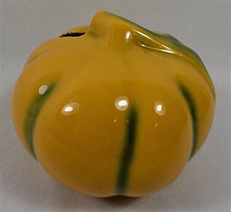 Ancienne Tirelire A Casser Forme De Melon Ceramique Faience Debut Xxe