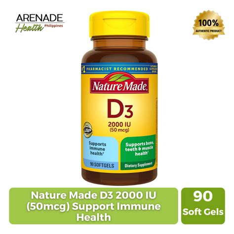 Nature Made Vitamin D3 2000 IU 50 Mcg 90 Soft Gels Lazada PH