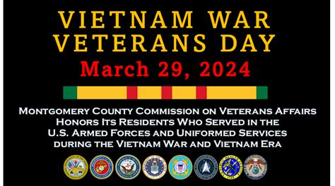 Vietnam War Veterans Day Montgomery County Commission On Veterans Affairs Montgomery County