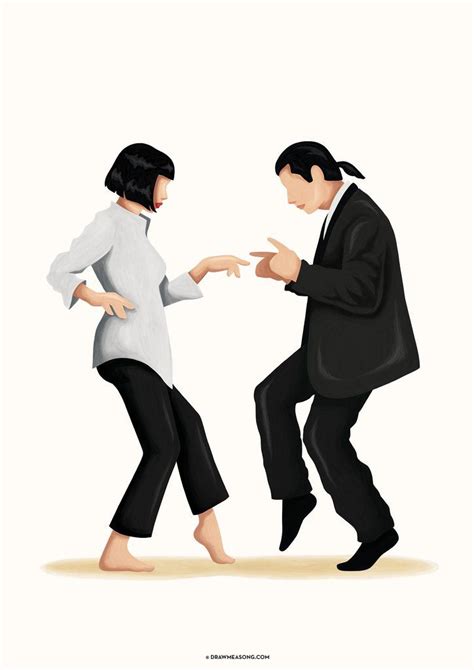 Pulp Fiction Twist Dance Art Print By Draw Me A Song Wall Art Poster