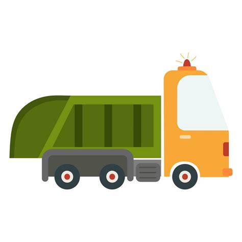 Cartoon car garbage truck. Vector illustration on a white background. 26509425 Vector Art at ...