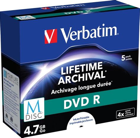 Dvd R Verbatim M Disc Printable Gb X Pack Jewel Case