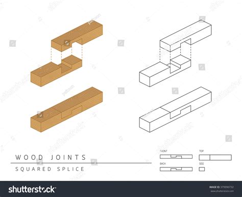 Type Wood Joint Set Squared Splice Stock Vector (Royalty Free) 379990732