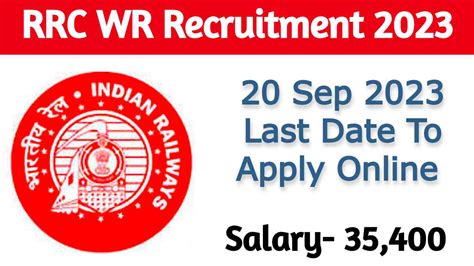 RRC Western Railway Recruitment 2023 Apply Online For 424 Posts