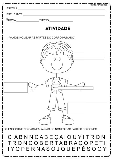 Atividades Sobre Corpo Humano Para A Educa O Infantil