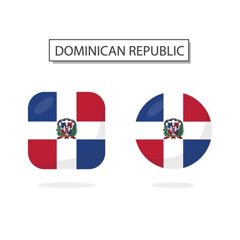 bandera de dominicano república 2 formas icono 3d dibujos animados estilo. 32898412 Vector en ...