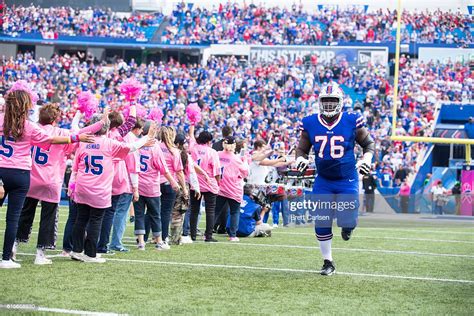 John Miller Of The Buffalo Bills Runs Onto The Field During Pregame