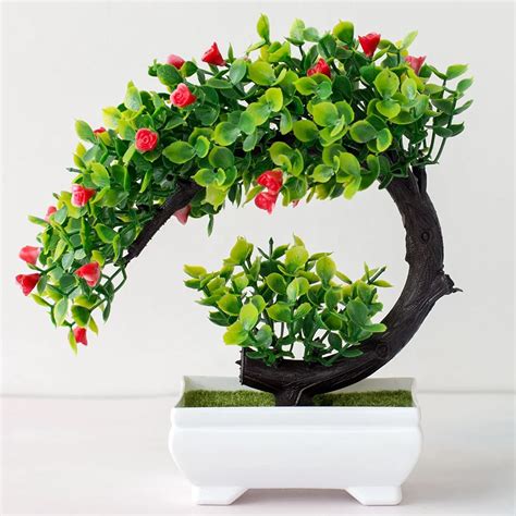 Künstliche Simulation Pflanzen Bonsai Gefälschte Blumen Baum W Topf