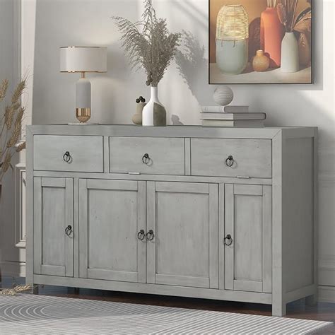 Buy Modern Farmhouse Large Storage Cabinet Buffet Sideboard With