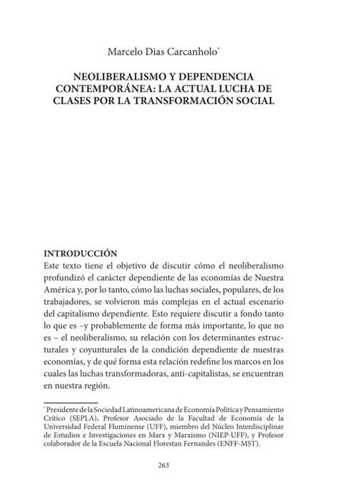 Pdf Neoliberalismo Y Dependencia · Neoliberalismo En AmÉrica Latina Crisis Tendencias Y