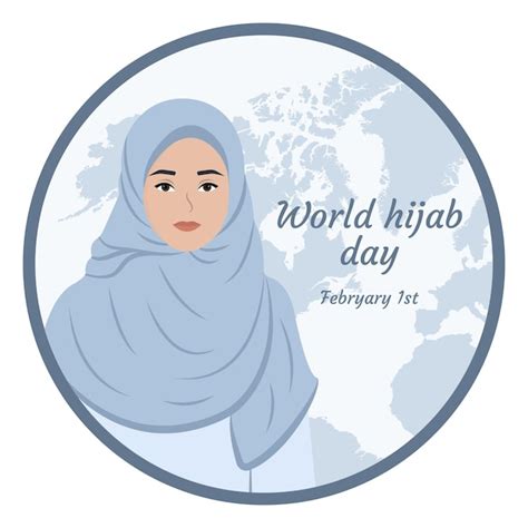 Premium Vector World Hijab Day A Woman In A Hijab Vector Illustration