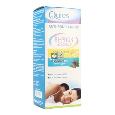 Quies Anti Ronflement Spray Nasal 15 Ml Spray Buccal 70 Ml