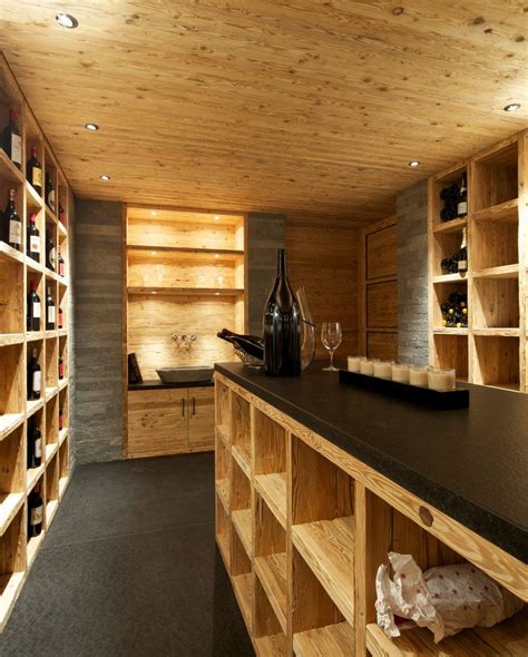 Weinkeller Design Mit Naturstein Und Altholz Wine Room House Design