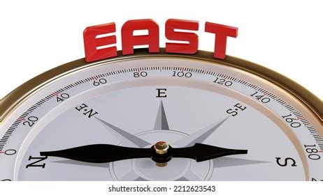 Compass Pointing Direction East Text 3d Stock Illustration 2212623543 ...