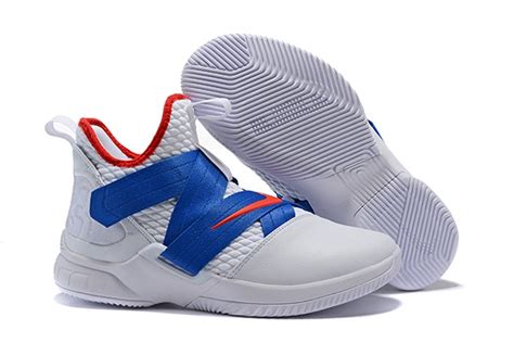 New Nike LeBron Soldier 12 White Blue Red - FavSole.com