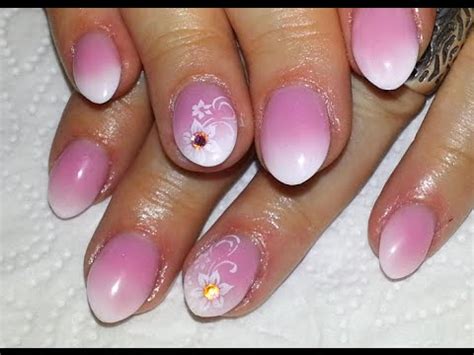Subtle Babyboomer With Stamping Nude Pink And White Ombre Acrylic Nails YouTube