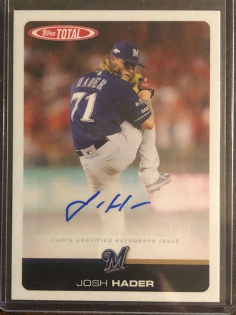 Topps Total A Josh Hader Milwaukee Brewers Auto Autograph Ebay