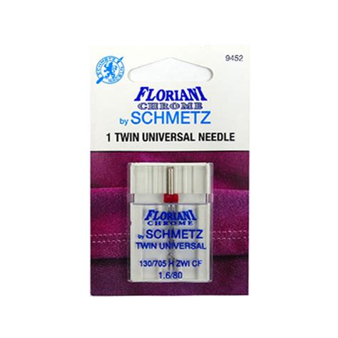 Floriani Chrome Twin Universal Needles By Schmetz Size