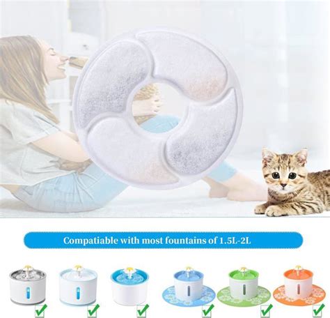 Lot De 10 Filtre Fontaine Eau Chat Filtre Fontaine Chat Filtre