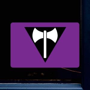 Labrys Lesbian Flag LGBTQIA Pride Flag Full Color Static Window Cling Etsy