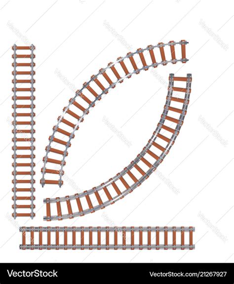 Railroad or railway train tracks Royalty Free Vector Image