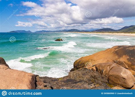 Rocks And Waves At Joaquina Beach Stock Photo Image Of Nature Santa