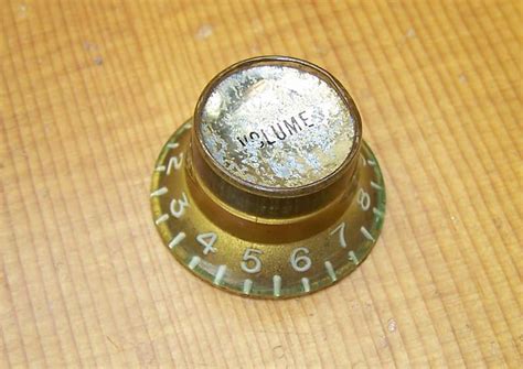 Gibson Gold Reflector Bonnet Volume Knob For Guitar 1960s Reverb