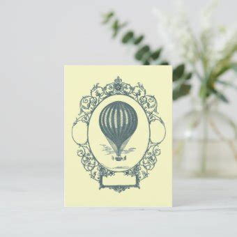 Vintage Hot Air Balloon Pilot Birthday Party Postcard Zazzle