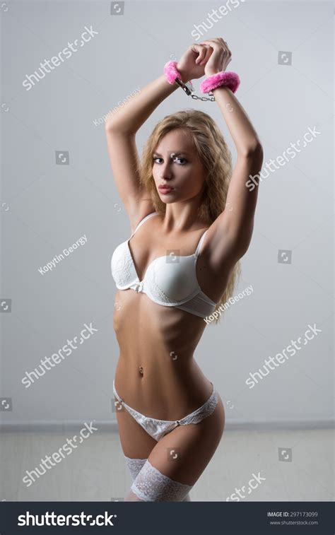 Woman Underwear Bite Handcuffs Bdsm Sex Stock Photo 297173099