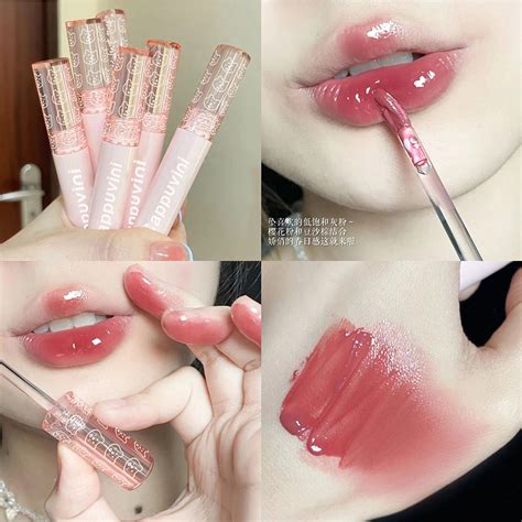 Bubble Lip Glaze Mirror Water Light Glass Korea Natural Nude Lipstick Student Milk Tea Color Lip
