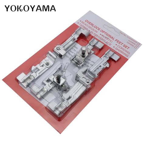 YOKOYAMA prensatelas Overlock para máquina de coser 6 trajes banda de