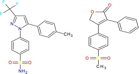 2D structure of Celecoxib [a] and Rofecoxib [b]. | Download Scientific ...