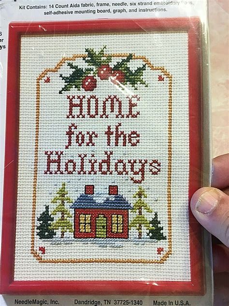 NeedleMagic NMI Count Cross Stitch Kit 3796 HOME FOR THE HOLIDAYS 5X7