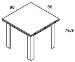 Mobelcenter Mesa Cuadrada Extensible Logan Cambrian 90 X 90 180