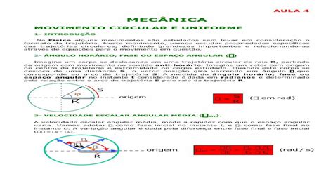 MecÂnica · MecÂnica Movimento Circular