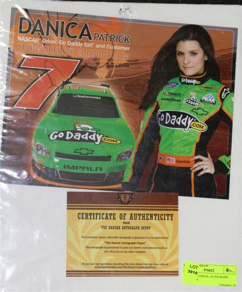 DANICA PATRICK AUTOGRAPH WITH COA