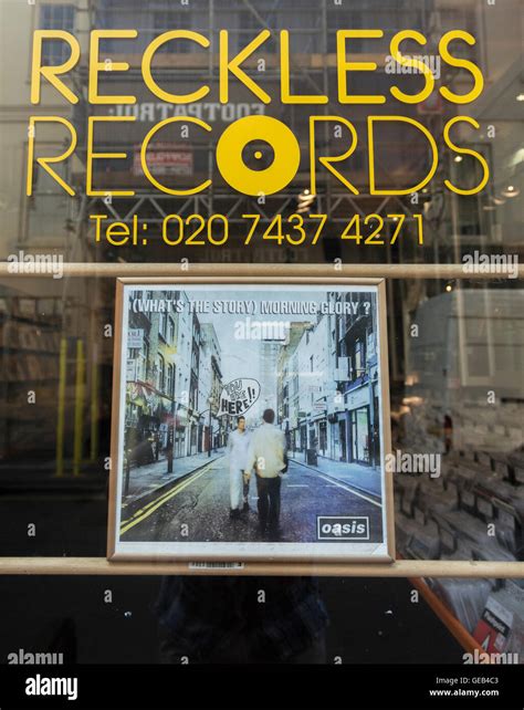 Oasis' What's the Story Morning Glory album cover in the shop window of ...