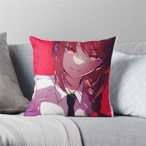 Makima Chainsaw Man Red Throw Pillow Chainsaw Man Store