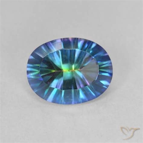 Carat Oval Concave Cut Mystic Quartz Loose Certified Gemstone