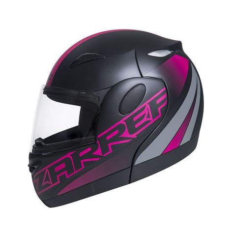 Capacete Taurus Zarref V5 Neon Preto Fosco e Rosa Articulado Só