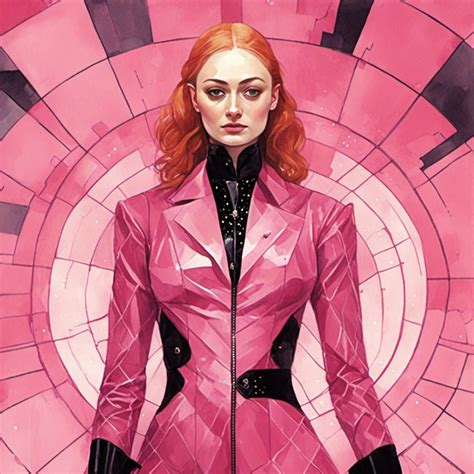 Sophie Turner Hypnotic Pink Latex Artstyle OpenArt