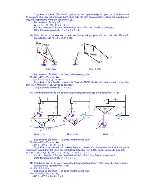 Bài tập nguyên lý máy PDF