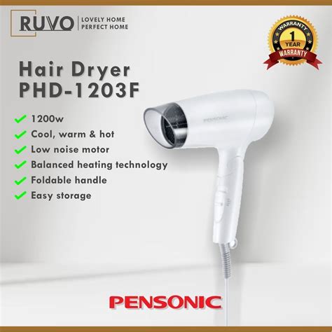 Pensonic Hair Dryer 1200w Phd 1203f Shopee Malaysia