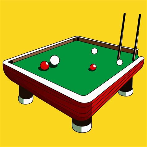 Premium Vector Green Billiard Table With Wooden Cue And Balls Vector